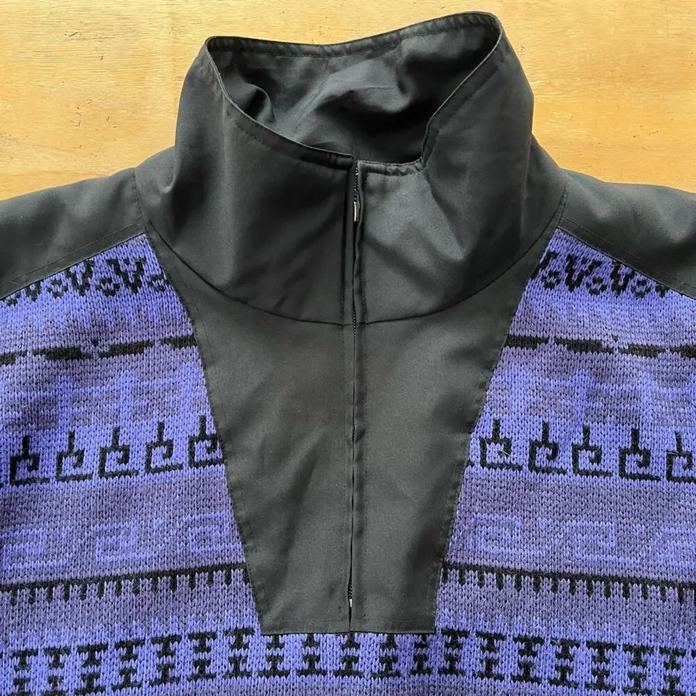 Vintage Spyder Ski Sweater Pullover Jacket Outerwear Purple Black Size Large